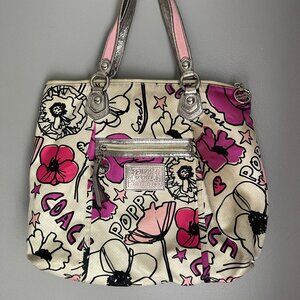 Coach Kyra Graffiti Poppy Tote Bag Handbag